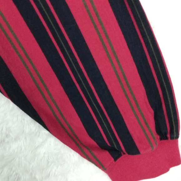 Eddie Bauer Mens Shirt‎ Henley Long Sleeve Red Blue Stripes Pullover L - Picture 5 of 13